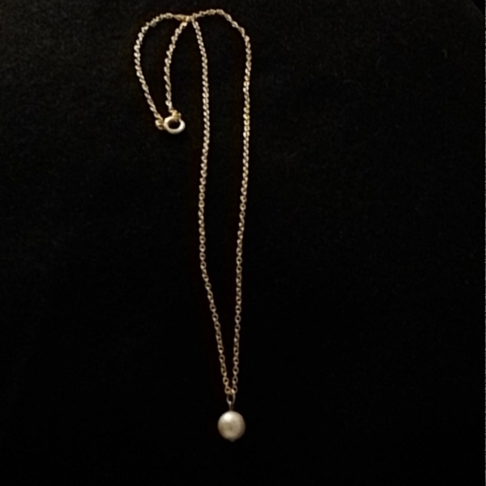 Vintage 1980's Gold Over Silver & Faux Baroque Pearl Earrings W MatchingNecklace - Picture 5 of 7